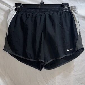 Nike Dri-Fit Black Athletic Shorts with White/Gray Accents